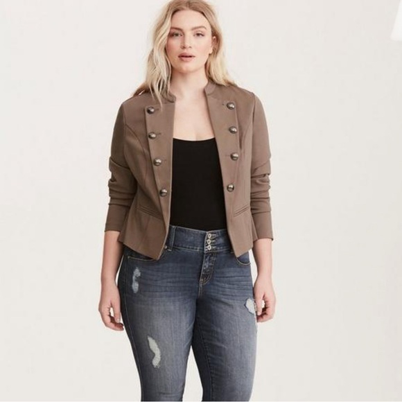Women's Tan Military Style Jacket - Picture 1 of 7